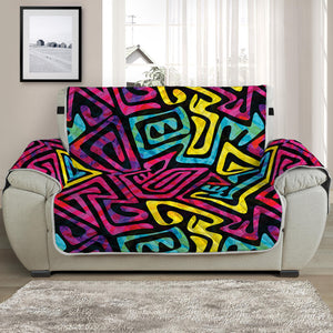 Psychedelic Funky Pattern Print Half Sofa Protector