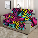 Psychedelic Funky Pattern Print Half Sofa Protector