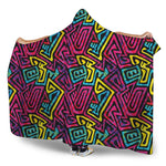 Psychedelic Funky Pattern Print Hooded Blanket