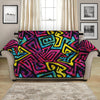 Psychedelic Funky Pattern Print Loveseat Protector