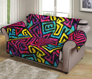 Psychedelic Funky Pattern Print Loveseat Protector