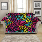 Psychedelic Funky Pattern Print Loveseat Protector