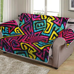 Psychedelic Funky Pattern Print Loveseat Protector