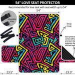 Psychedelic Funky Pattern Print Loveseat Protector