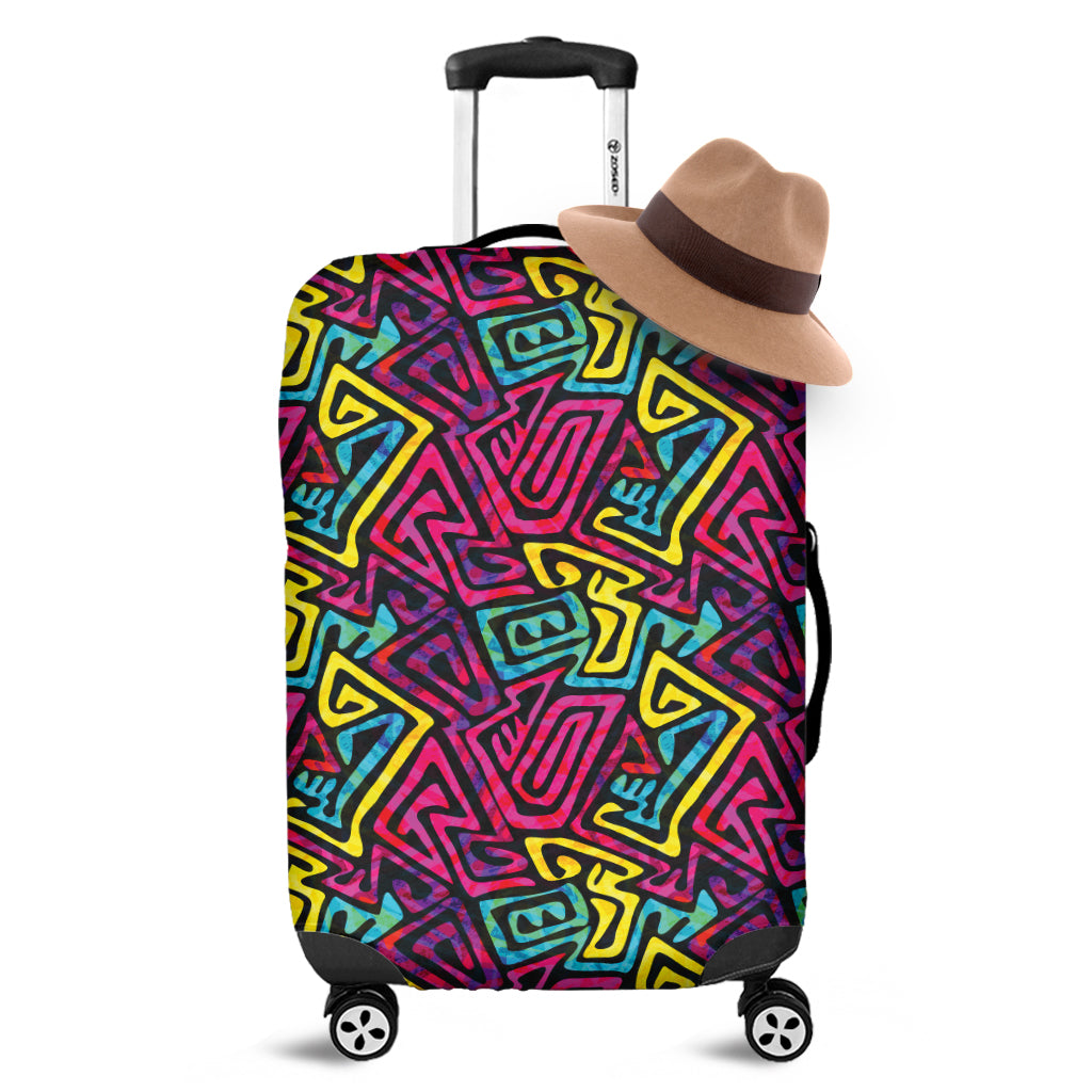 Psychedelic Funky Pattern Print Luggage Cover