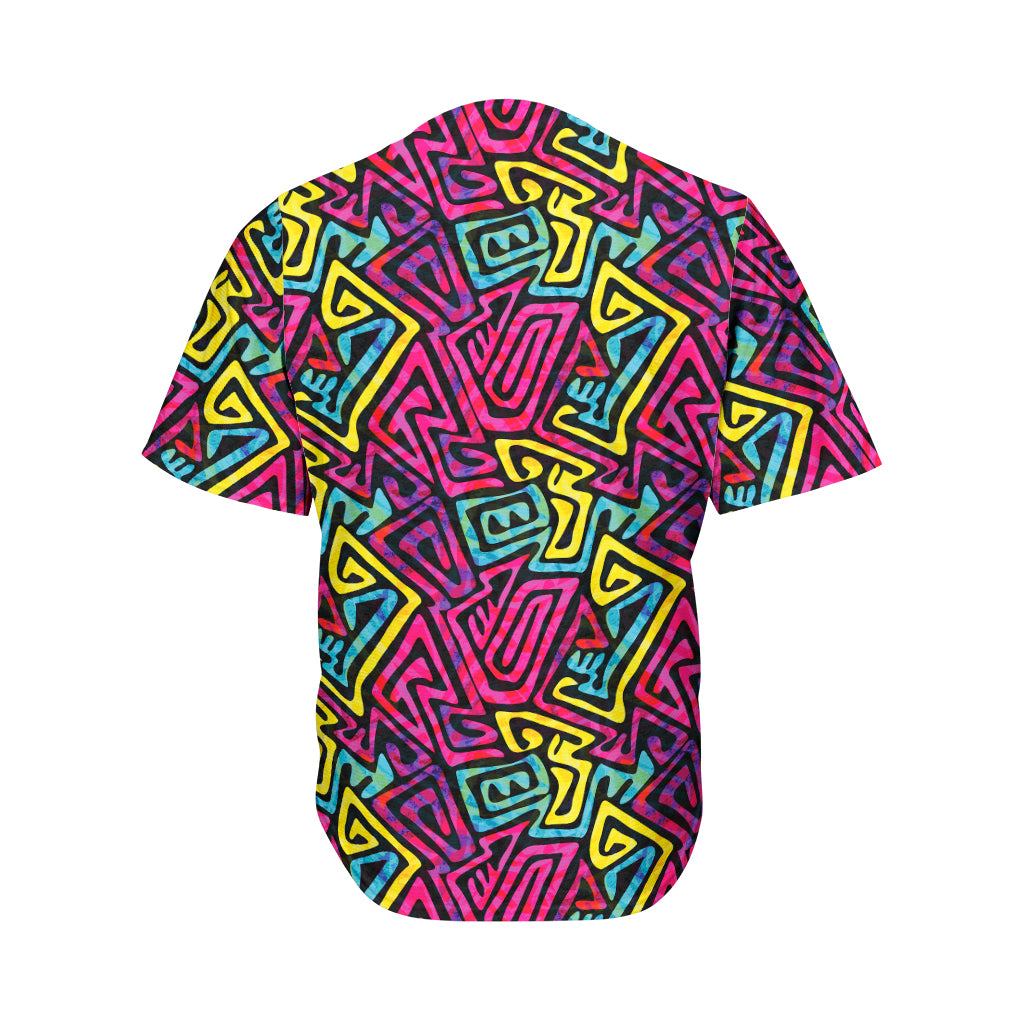 Psychedelic Funky Pattern Print Men's Baseball Jersey