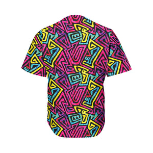 Psychedelic Funky Pattern Print Men's Baseball Jersey