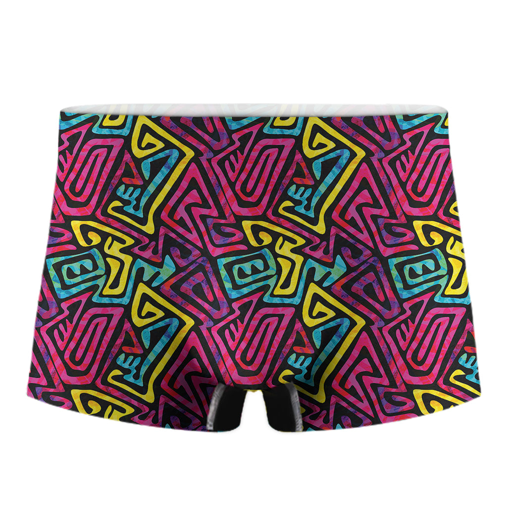 Psychedelic Funky Pattern Print Men's Boxer Briefs