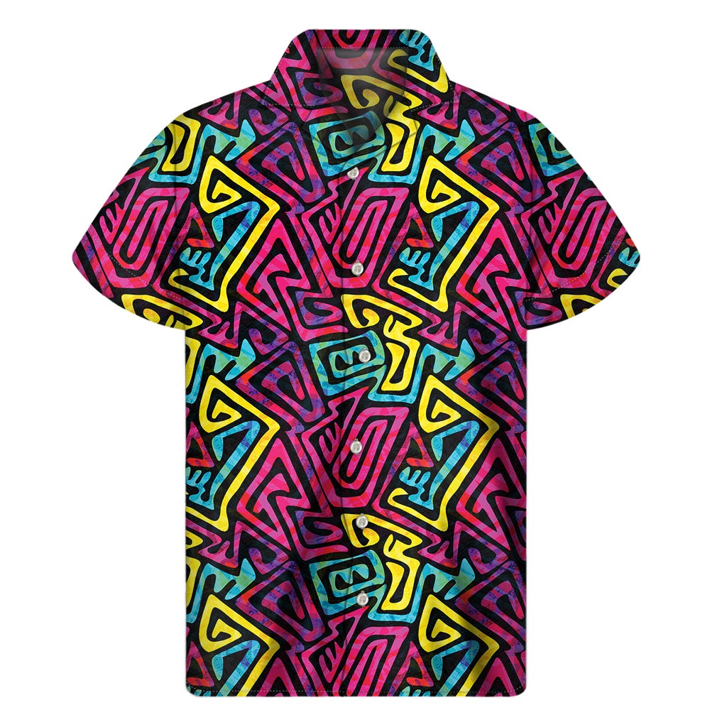 Psychedelic Funky Pattern Print Men's Short Sleeve Shirt