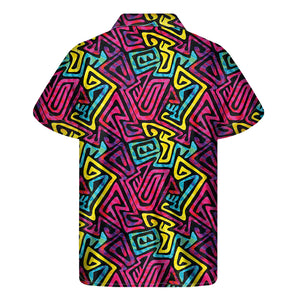 Psychedelic Funky Pattern Print Men's Short Sleeve Shirt