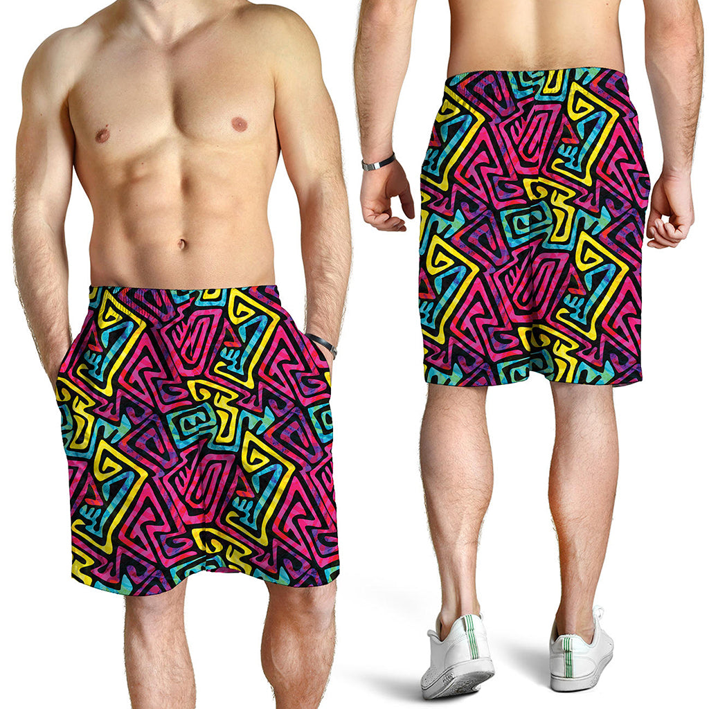 Psychedelic Funky Pattern Print Men's Shorts