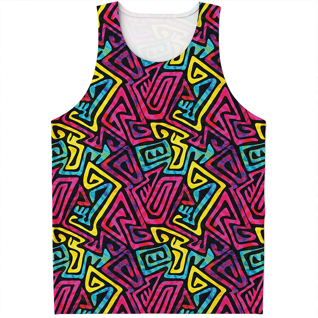 Psychedelic Funky Pattern Print Men's Tank Top