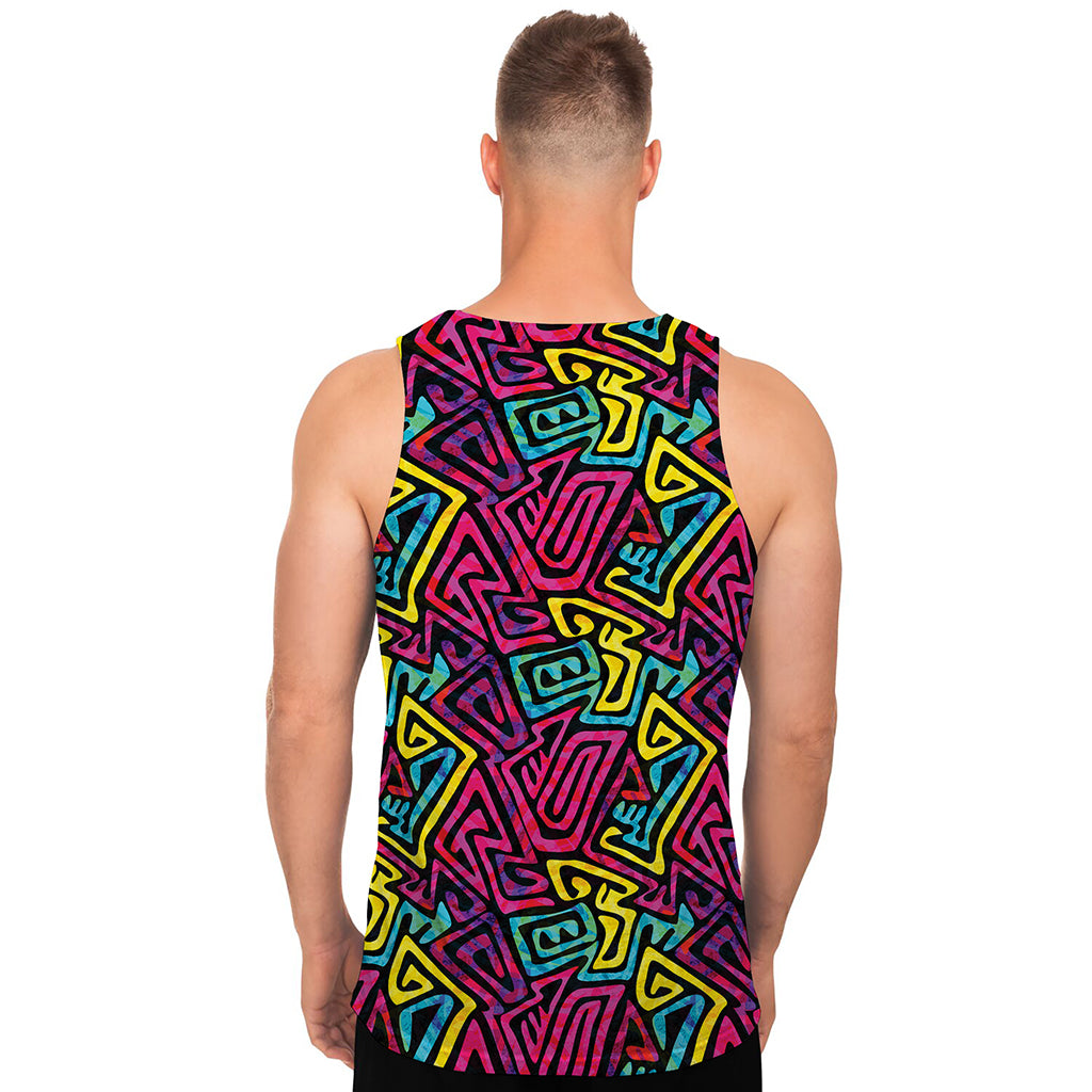 Psychedelic Funky Pattern Print Men's Tank Top