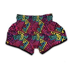 Psychedelic Funky Pattern Print Muay Thai Boxing Shorts