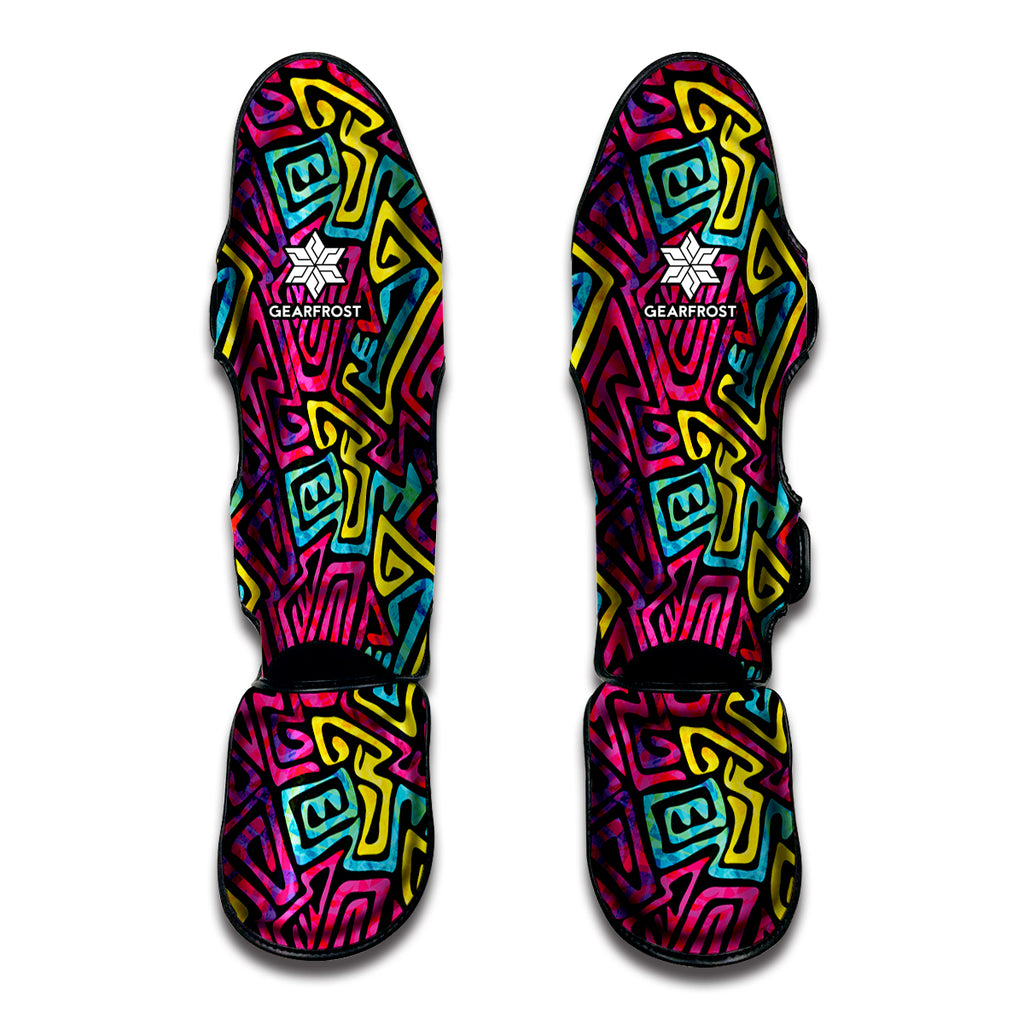 Psychedelic Funky Pattern Print Muay Thai Shin Guard