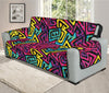 Psychedelic Funky Pattern Print Oversized Sofa Protector