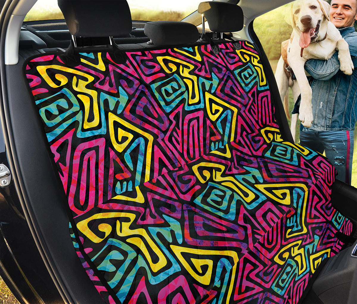 Psychedelic Funky Pattern Print Pet Car Back Seat Cover