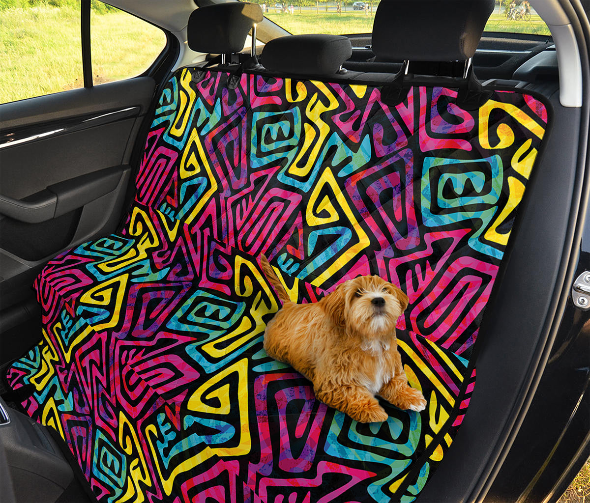 Psychedelic Funky Pattern Print Pet Car Back Seat Cover