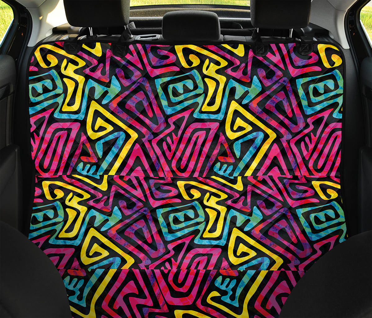 Psychedelic Funky Pattern Print Pet Car Back Seat Cover