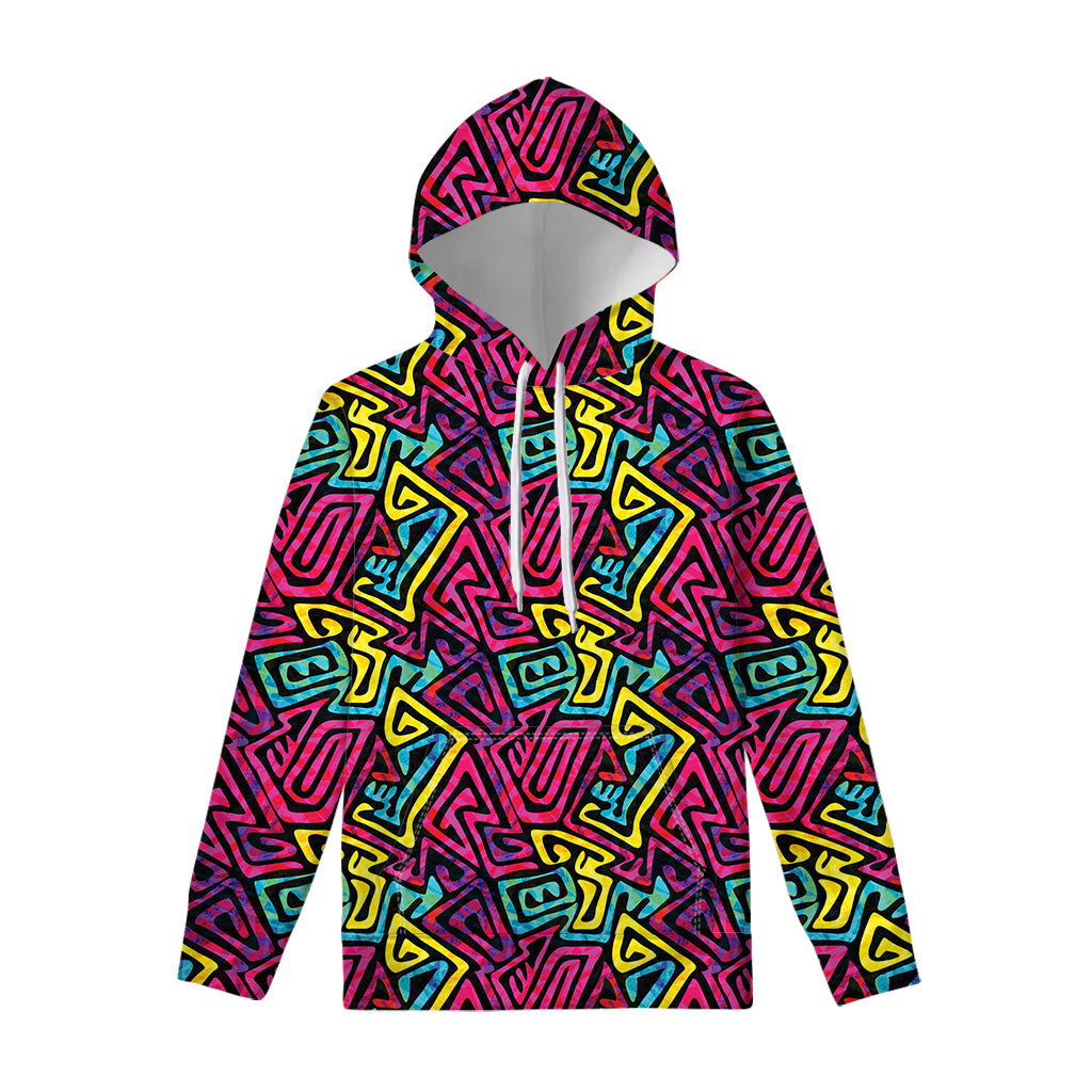 Psychedelic Funky Pattern Print Pullover Hoodie