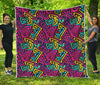 Psychedelic Funky Pattern Print Quilt