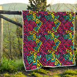 Psychedelic Funky Pattern Print Quilt