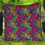 Psychedelic Funky Pattern Print Quilt