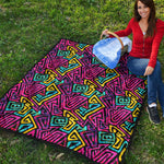 Psychedelic Funky Pattern Print Quilt