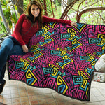 Psychedelic Funky Pattern Print Quilt