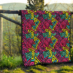 Psychedelic Funky Pattern Print Quilt