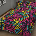 Psychedelic Funky Pattern Print Quilt Bed Set