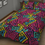 Psychedelic Funky Pattern Print Quilt Bed Set