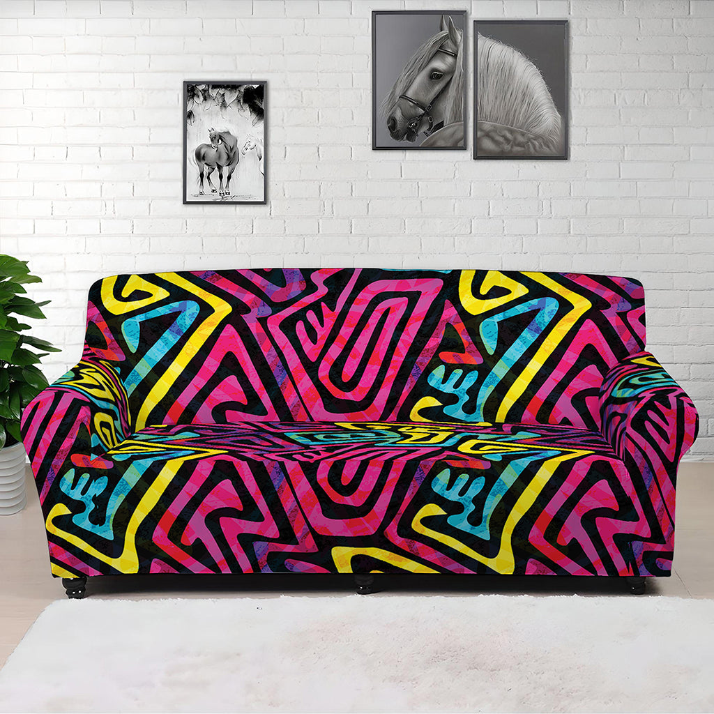 Psychedelic Funky Pattern Print Sofa Cover