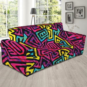 Psychedelic Funky Pattern Print Sofa Slipcover