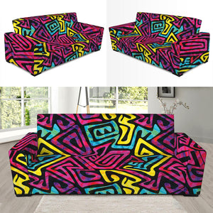 Psychedelic Funky Pattern Print Sofa Slipcover