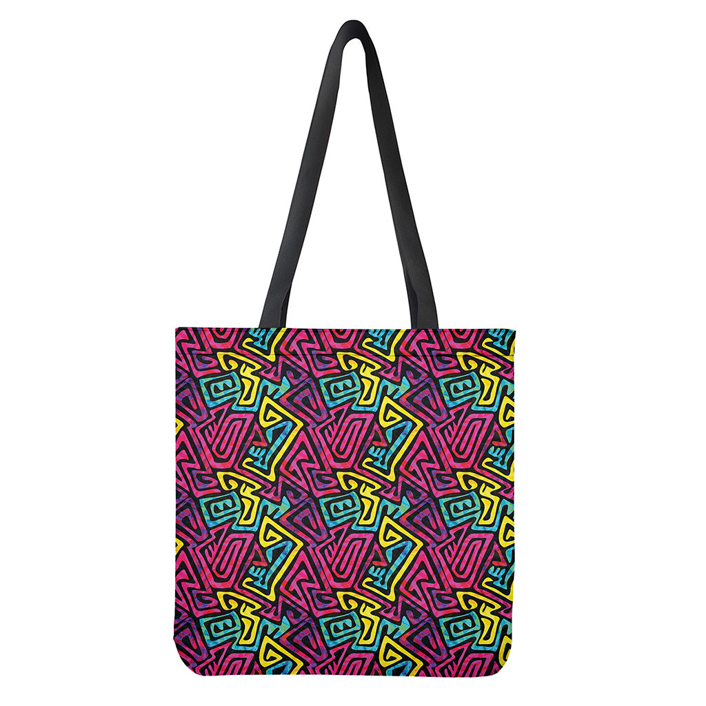 Psychedelic Funky Pattern Print Tote Bag