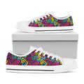 Psychedelic Funky Pattern Print White Low Top Sneakers