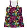 Psychedelic Funky Pattern Print Women's Racerback Tank Top