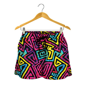 Psychedelic Funky Pattern Print Women's Shorts