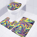 Psychedelic Gradient Print 3 Piece Bath Mat Set