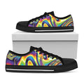 Psychedelic Gradient Print Black Low Top Sneakers