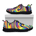 Psychedelic Gradient Print Black Running Shoes