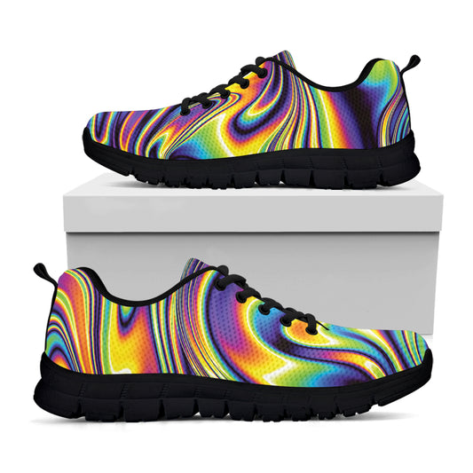 Psychedelic Gradient Print Black Sneakers