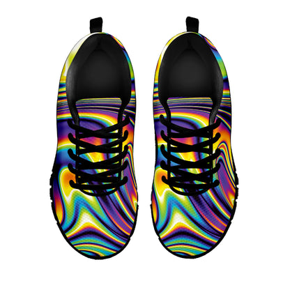 Psychedelic Gradient Print Black Sneakers