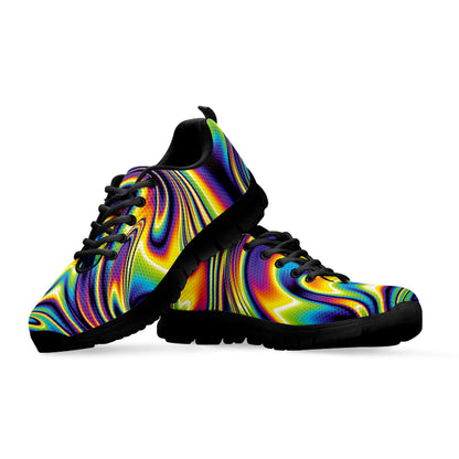 Psychedelic Gradient Print Black Sneakers
