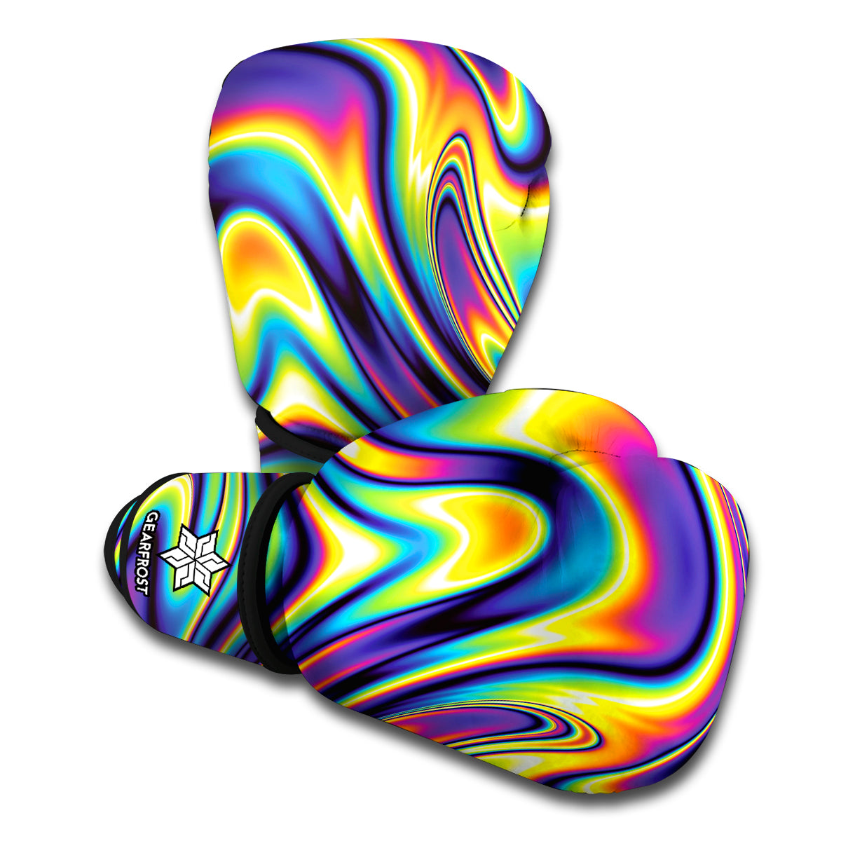 Psychedelic Gradient Print Boxing Gloves
