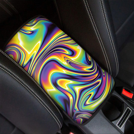 Psychedelic Gradient Print Car Center Console Cover