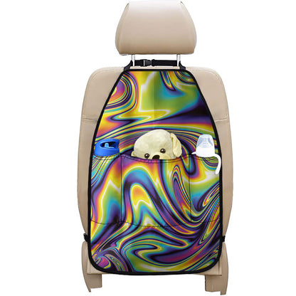 Psychedelic Gradient Print Car Seat Organizers