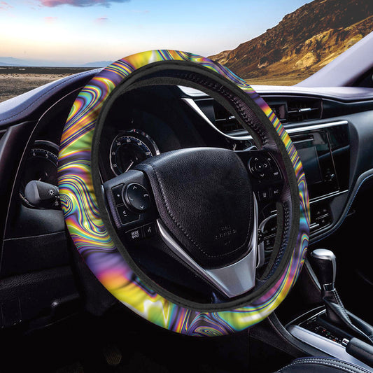 Psychedelic Gradient Print Car Steering Wheel Cover