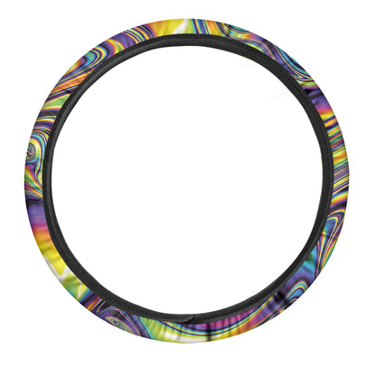 Psychedelic Gradient Print Car Steering Wheel Cover